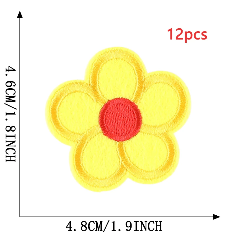 12 teile/los Blume Kleine Eisen Auf Patches Groß Mix Pack Gestickt Für Kleidung Thermoadhäsive Designer Nas Esperki Mädchen Diy Parches – Detail 6