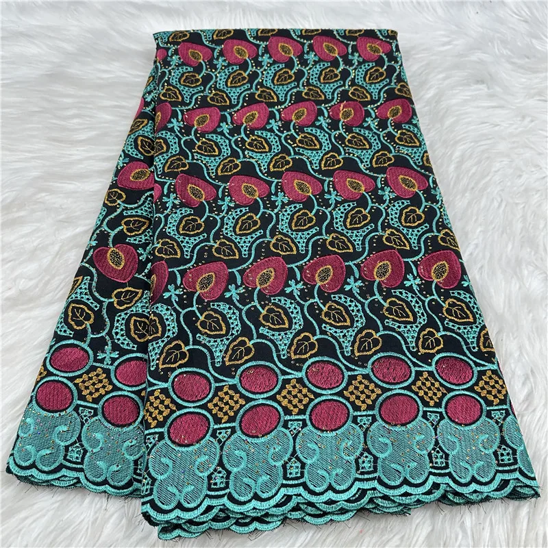 

5 yard high-quality Swiss lace fabric Dry lace embroidery African 100% cotton fabrics Swiss voile lace Dubai style 18L191502