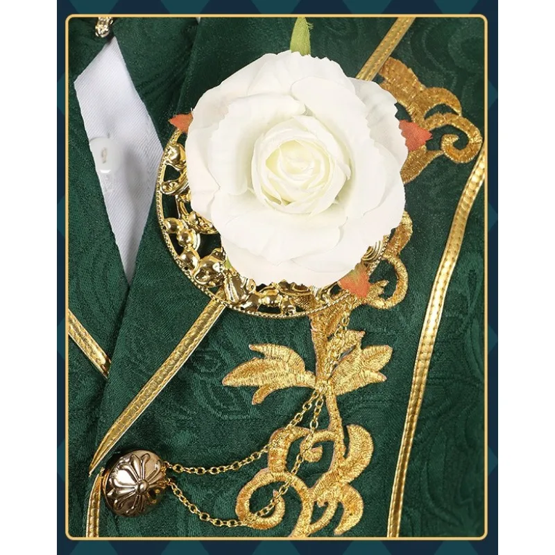 لعبة الهوية الخامس الفن تاجر "الليل" تأثيري حلي معطف أخضر سترة السراويل اكسسوارات مجموعة كاملة للرجال النساء هالوين لعب الأدوار