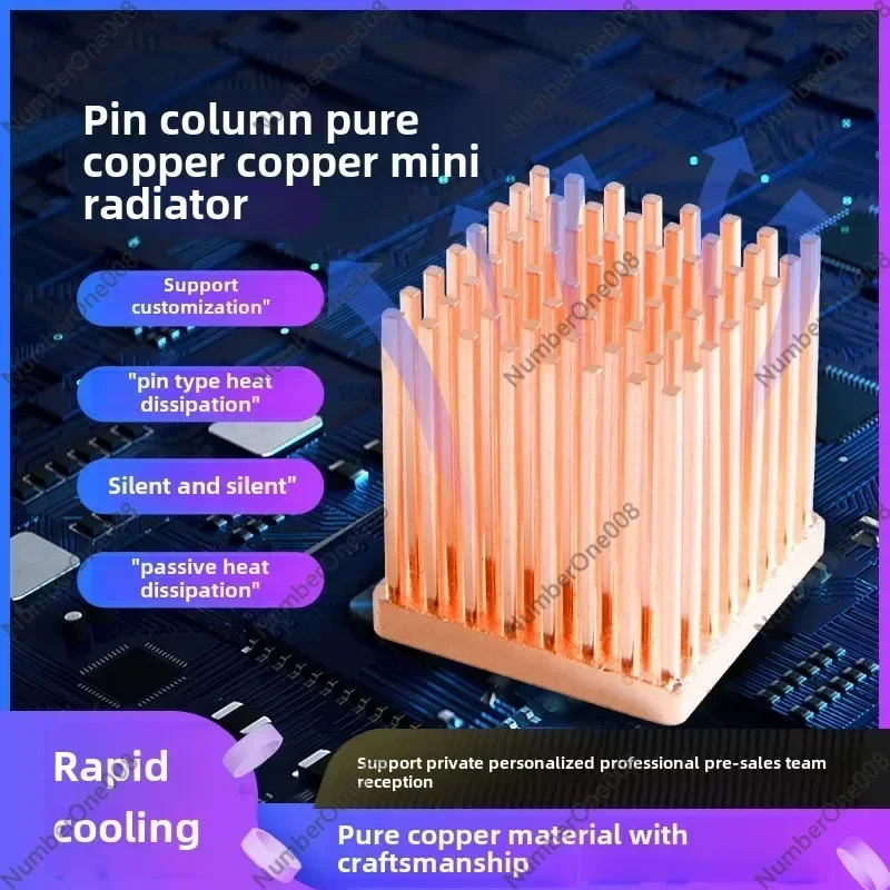 Passive Mini Copper Heat Sink for GPU Graphics Card Chip Pure Copper Radiator DIY Custom