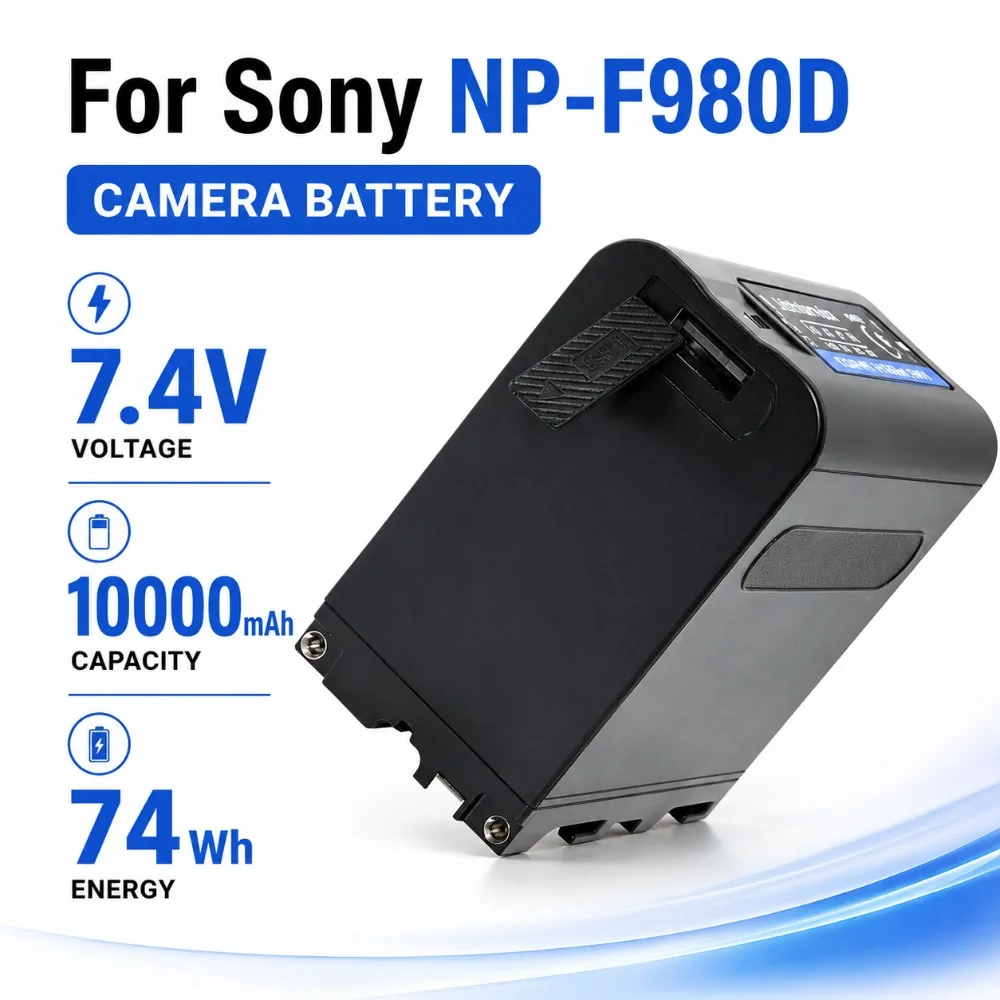 7.4V 10000mAh NP-F980 NP-F970 NPF960 NP F970 Battery with USB Charge Output For Sony PLM-100 CCD-TRV35 MVC-FD91 MC1500C