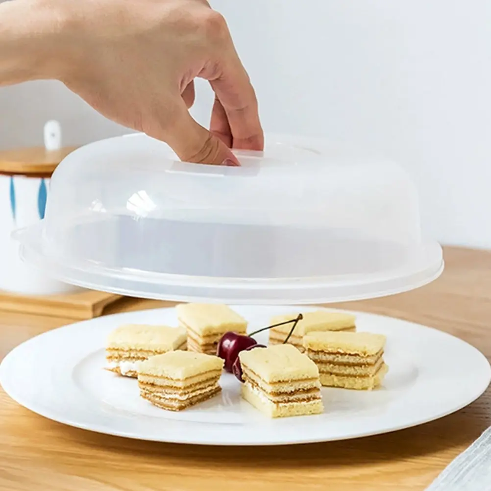 1Pcs Heat-Resistant Transparent Food Cover Microwave Oven Lid Dish Protector Splash Proof Freshness Keeper for Home Kitchen Bbq