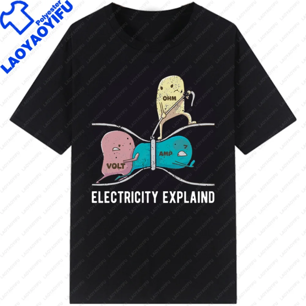 

Funny Ohm's Law Ohm Electronic Graphic Tshirts Electrical Engineer T Shirt Men Fashion Loose Short-sleev Tee Tops
