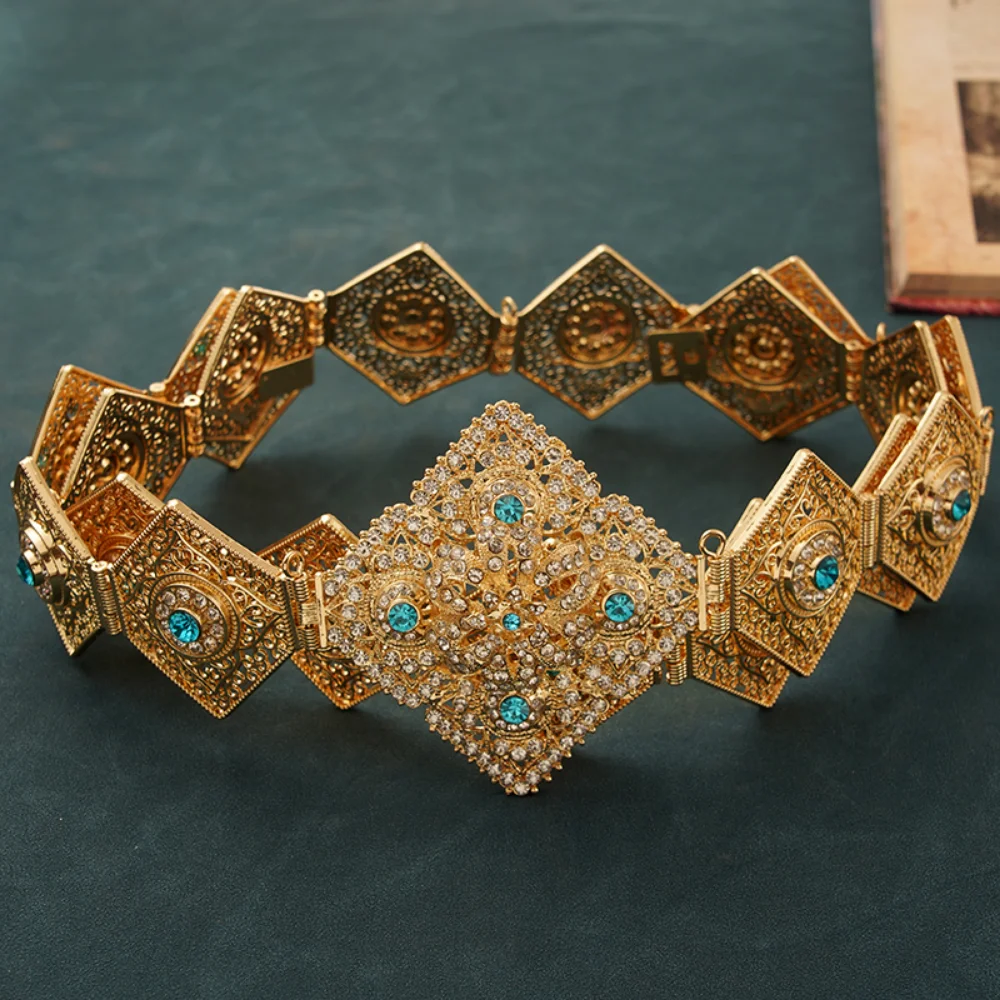 Ceinture Marocaine Élégante en Métal Clip Carré pour Femme, Accessoires de Mariée, Robe de Soirée