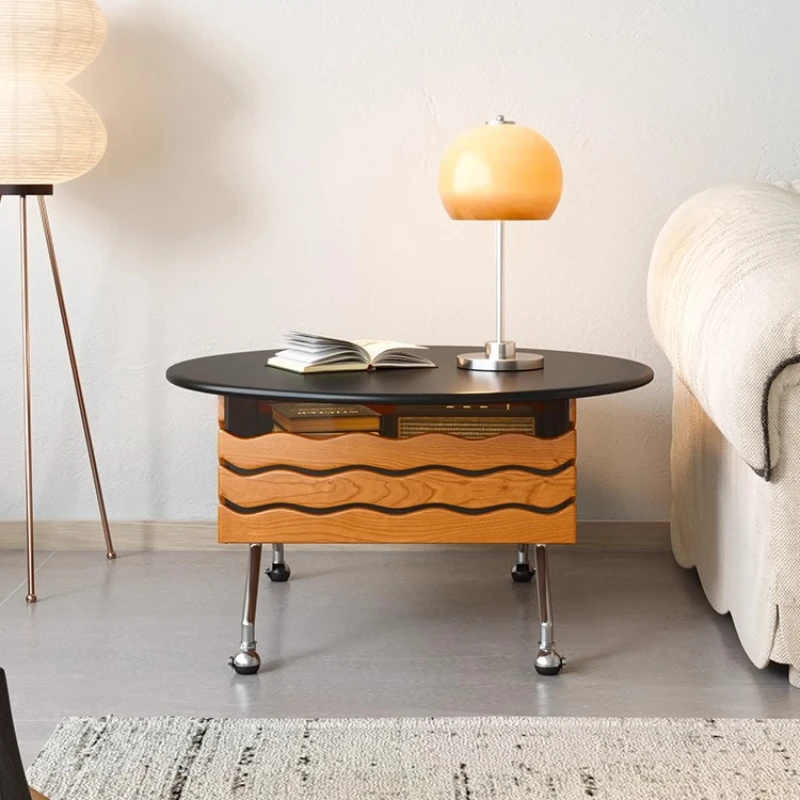 

Cherry wood solid wood coffee table movable living room