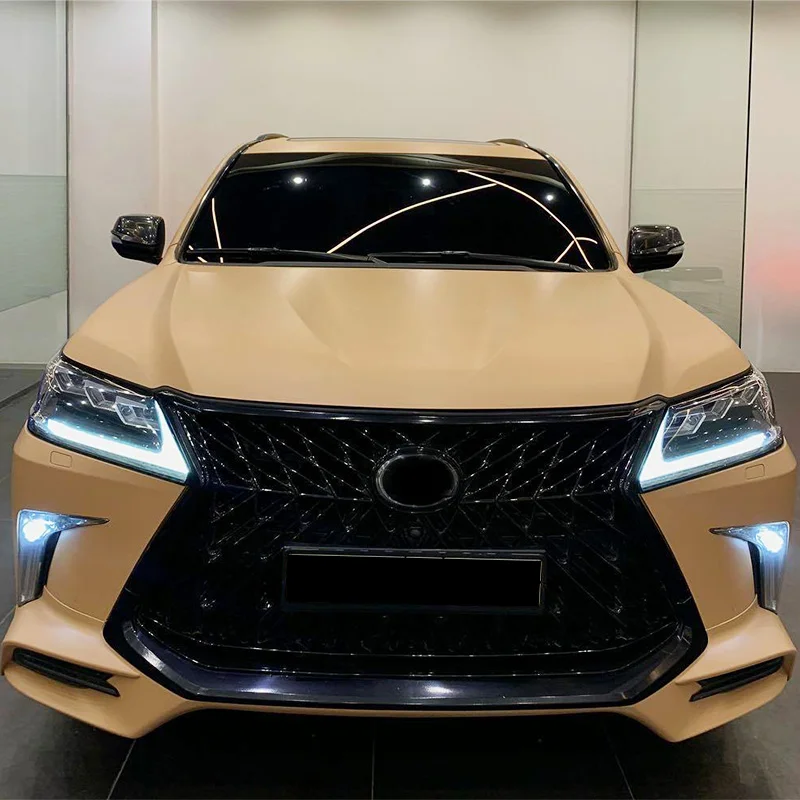 upgrade to 2020 model old new good price body kit include front and rear bumper,headlights for Lexus lx570 2008-2015