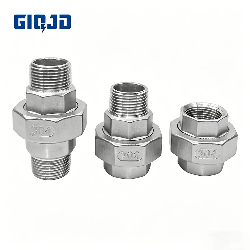 

304 Stainless Steel Union Joint Coupling 1/4" 3/8" 1/2" 3/4" 1" 1-1/4" 1-1/2" 2" BSP Female Male Thread Cast Pipe Fitting