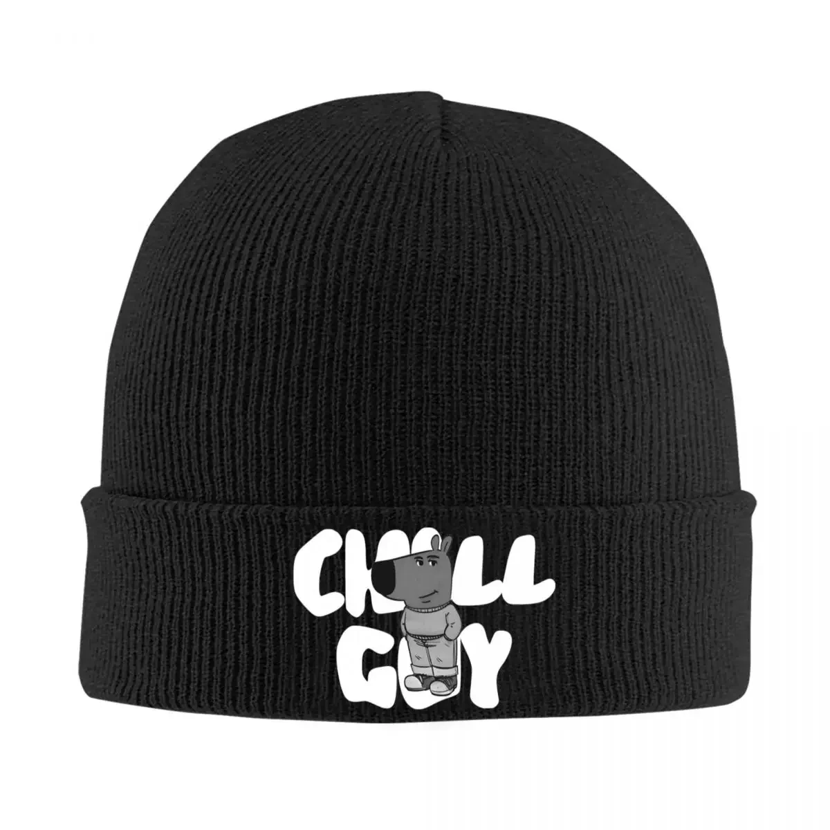 CHILL GUY Knitted Hat for Women Men Beanie Autumn Winter Hat Acrylic Hip Hop Melon Cap