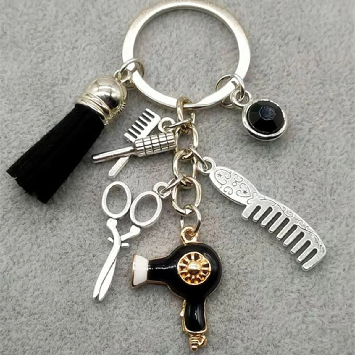 Hairdresser Hairdryer Scissors Comb Pendant Key Chain Key Ring Gift For Hairdresser Perfect Salon Owner Or Hairstylist