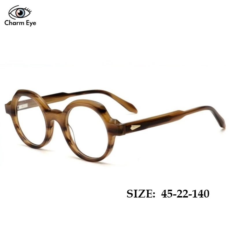 

2025 New Round Glasses Frames Retro Optical Men Women Full Frame High-end Acetate Myopia Anti Blue Light Prescription Eyewear