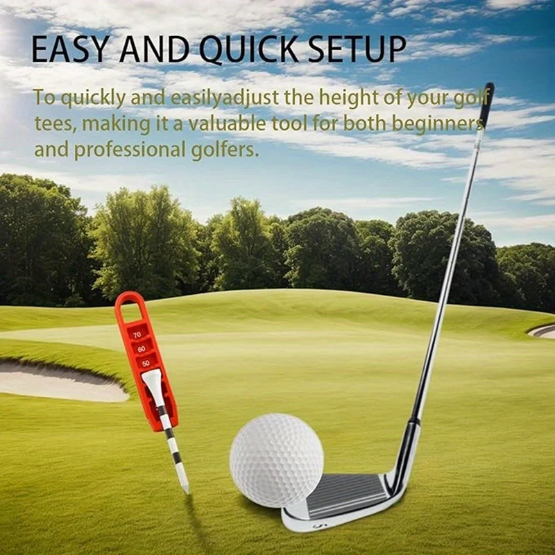 Adjustable Golf Tee Depth Setting Tool with Puller - Easy Grip, Precision Height Adjustment, Ideal for Consistent Tee Placement