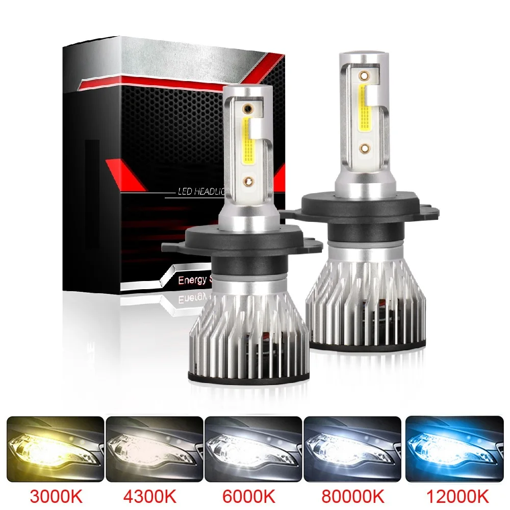 H7 Led H4 H1 H11 H8 HB4 HB3 9005 9006 H27 Lamp H4 Headlight Bulbs H16 Car Auto Fog lights 20000LM COB 12V 6000K 3000K 6500K F2