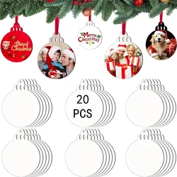 20PCS Blank MDF Christmas Ornaments Double-Sided Sublimation Ready Perfect DIY Holiday Decoration