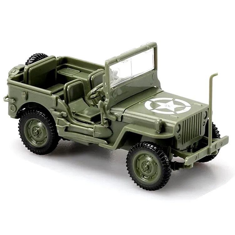 

1/48 WWII Allied Willis Jeep Car 4D Assembly Military Model US Army Old-fashioned Off-road Vehicle Decoration Toy