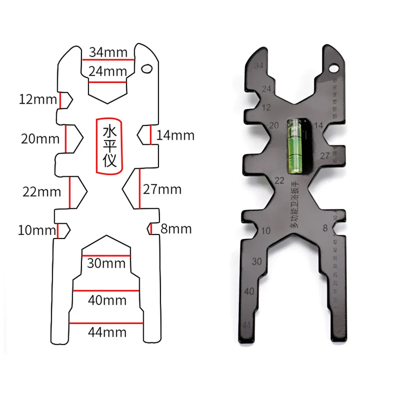 14 in 1 Multifunktionale Küche Bad Wrench Wasserhahn & Waschbecken Wasser Rohr Wasserhahn Arbeitsplatte becken Installer Spanner Werkzeug