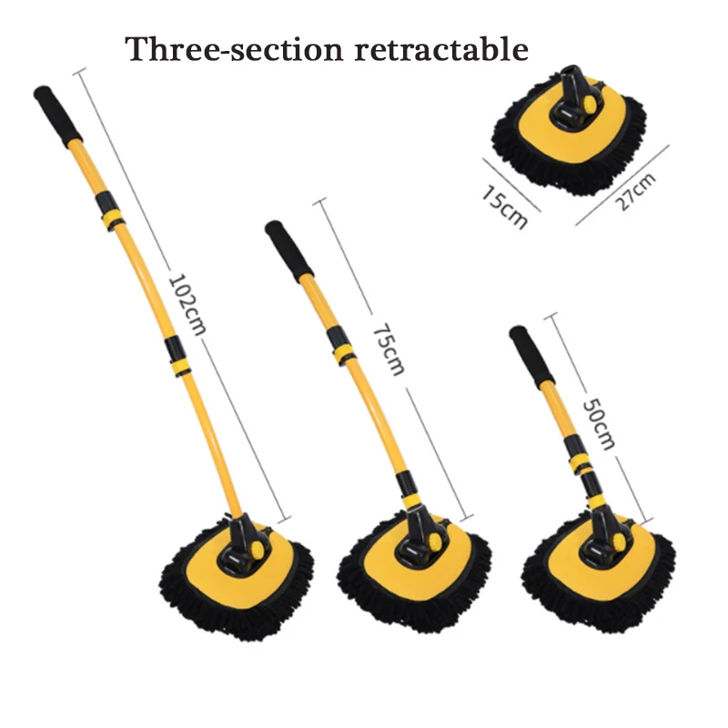 41inch Car Wash Brush Cleaning Mop with Telescopic 15 Degree Curved Long Handle Chenille Microfiber Broom Car Wash Accessories
