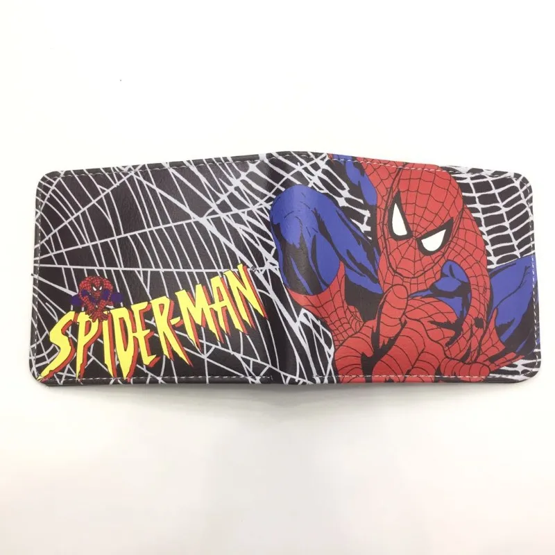 Anime Spider Man Avengers Superhero WalletPU Wallet Waterproof Zipper Foldable Card Holder Coin Purse Boy Birthday Gift