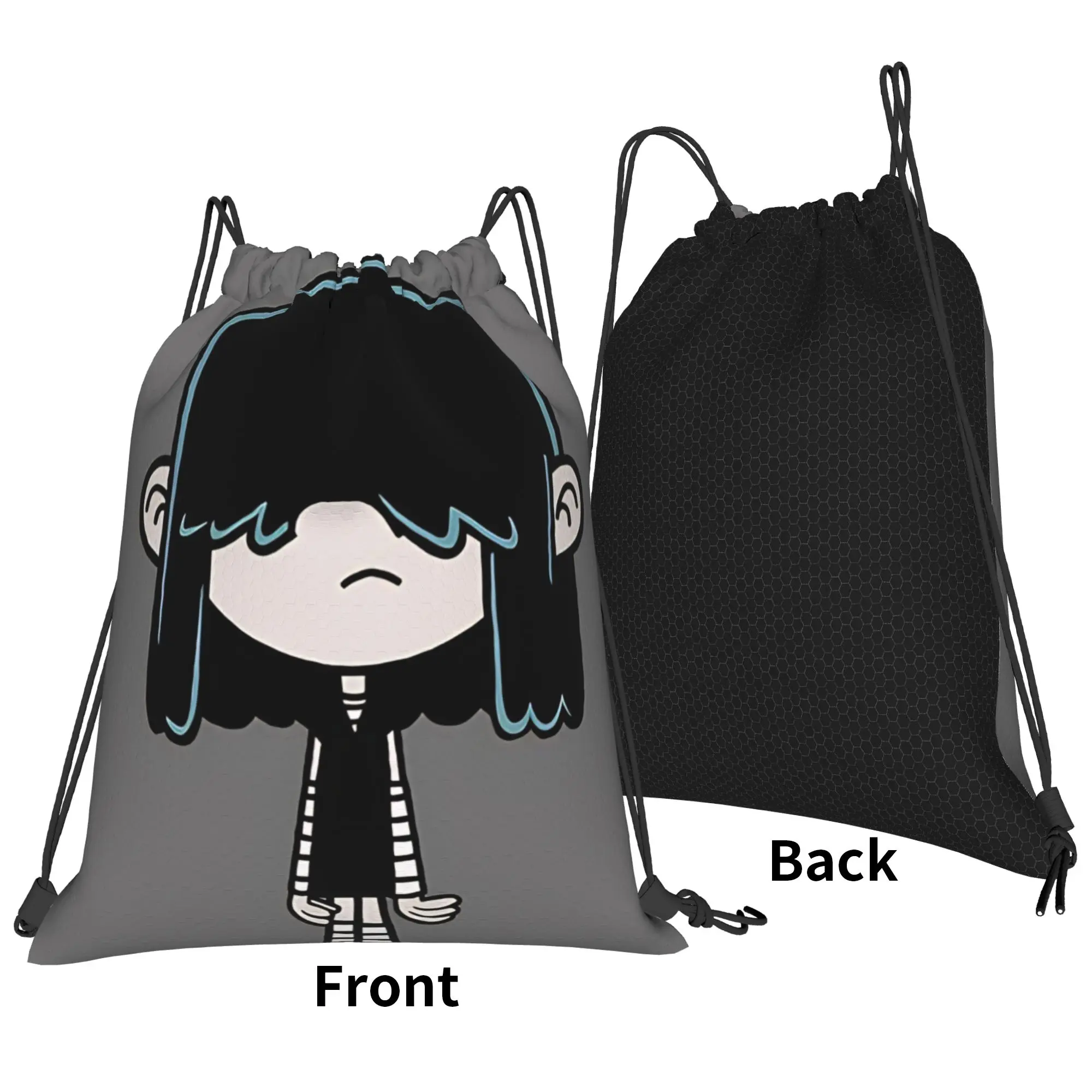 The loud house cartoon  Portable Hiking Riding Gym Drawstring Storage Sporty Backpacks