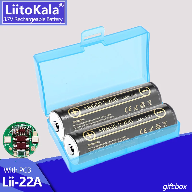 1-16 قطعة Liitokala Lii-22A محمية الأصلي بطارية قابلة للشحن 18650 2200mah مع PCB 3.7 فولت لبطاريات المصباح