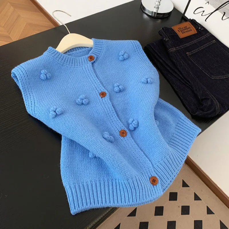 

Korean High Quality Knitted Vest Women's Autumn New Waist Sweater Vest Joker Sleeveless Knitwear Sweater Waistcoat Ladies Tops