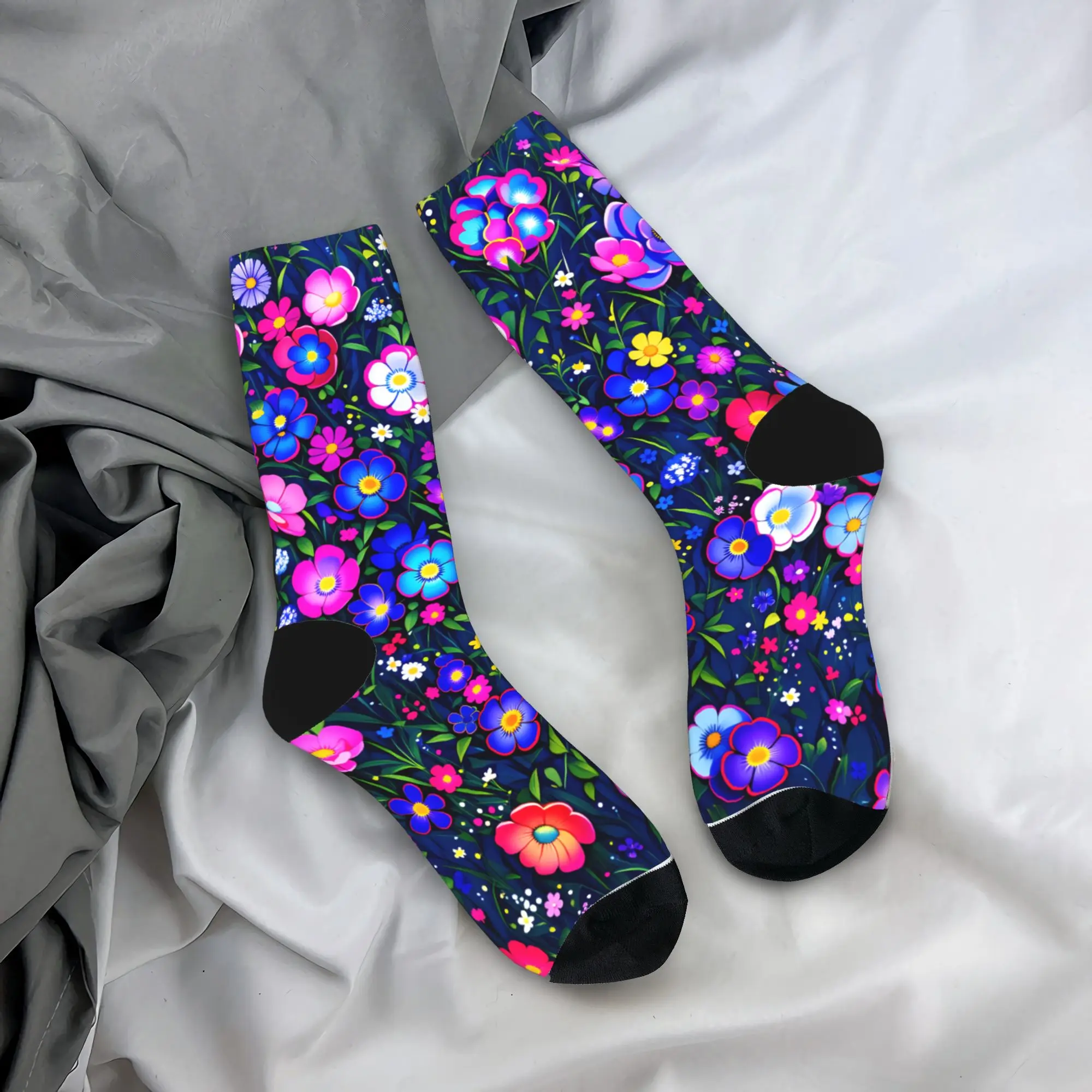 

Neon Night Garden Socks Pattern Stockings Anti Sweat Men Socks High Quality Spring Casual Running Socks