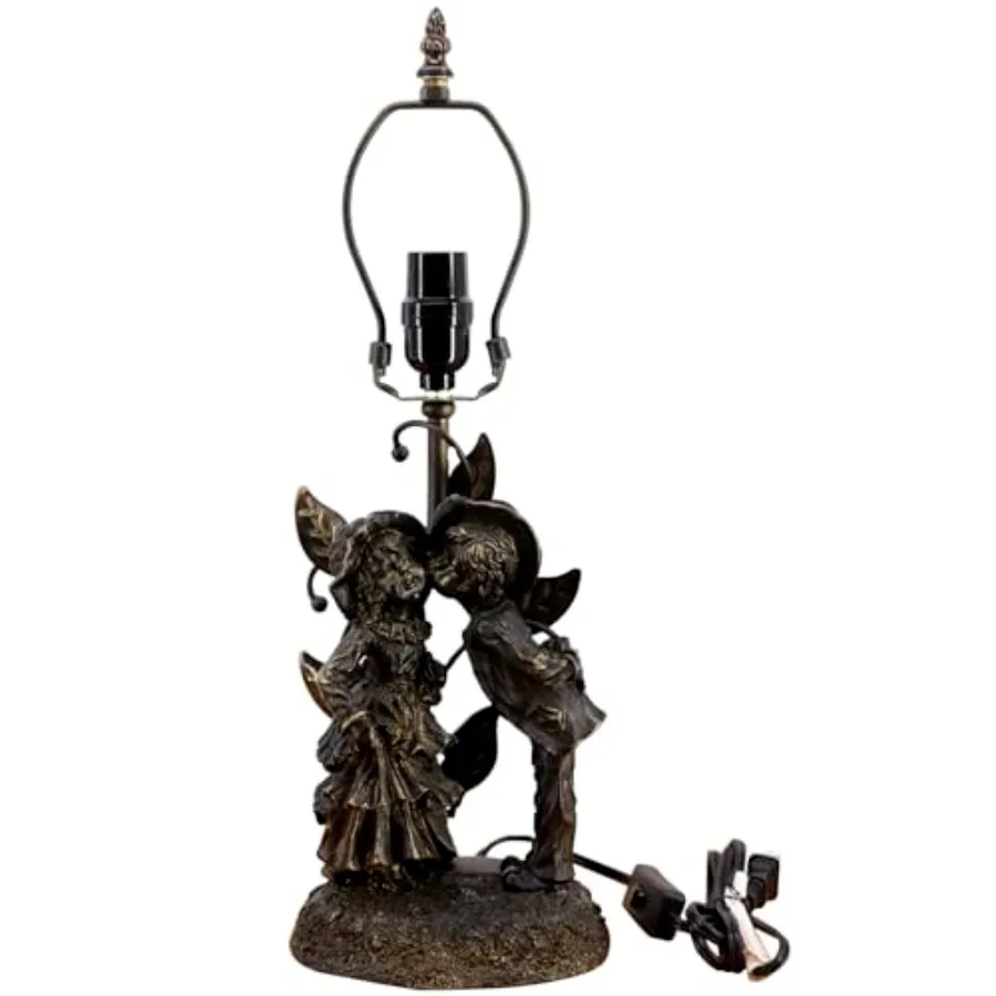 Table Lamp Base Replacement Only, Wide 7 Height 19 Inch, Fit for 8, 10, 12 Inch Tiffany Style Stained Glass Lampshade, Dark Bro