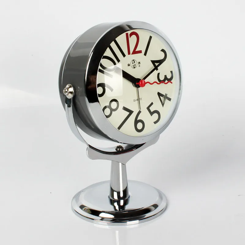 Small Alarm Clock Creative Simple and Cute Timepiece Silent Bedside Table Clocks Home Bedroom Children's Mini Night Light Clock