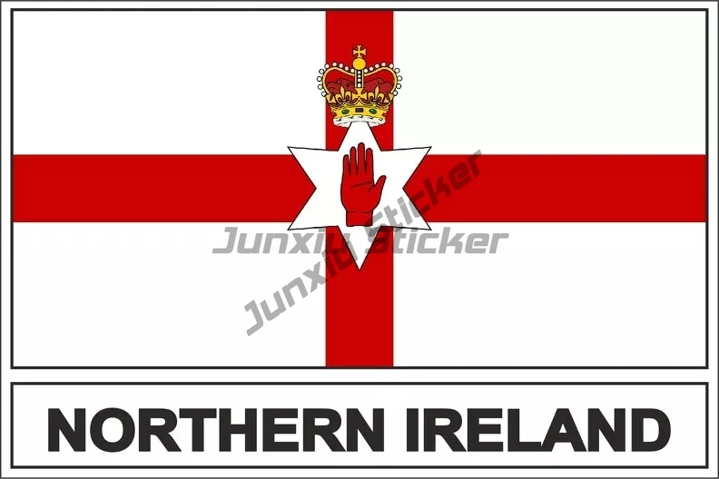 

Belfast Northern Ireland Country Code NIR Skull Seal Sticker Round Flag Travel Holiday Pirate Funny Occlusion Scratch Decoration