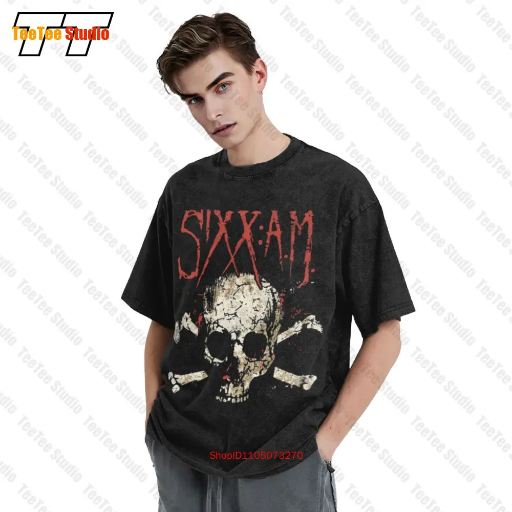 تي شيرت Sixx Am - Skull H3 Sportgear Merch Vintage كبير الحجم 8GWV