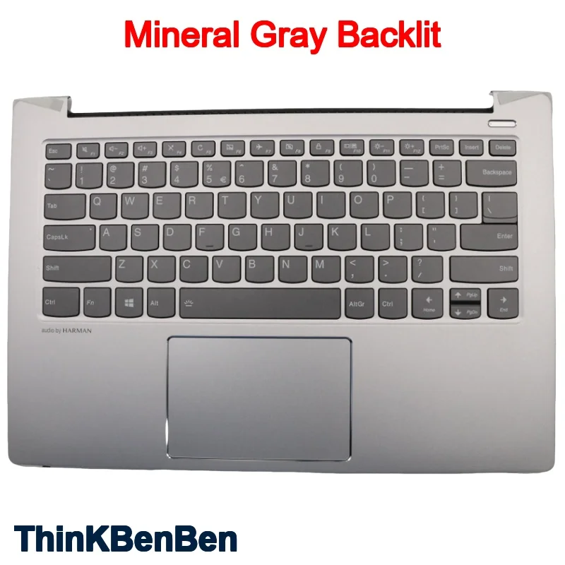 

Минерально-серый верхний корпус с подсветкой клавиатуры и подставкой для рук для Lenovo Ideapad 530S 14 14IKB 14ARR 5CB0R11683 5CB0R11827