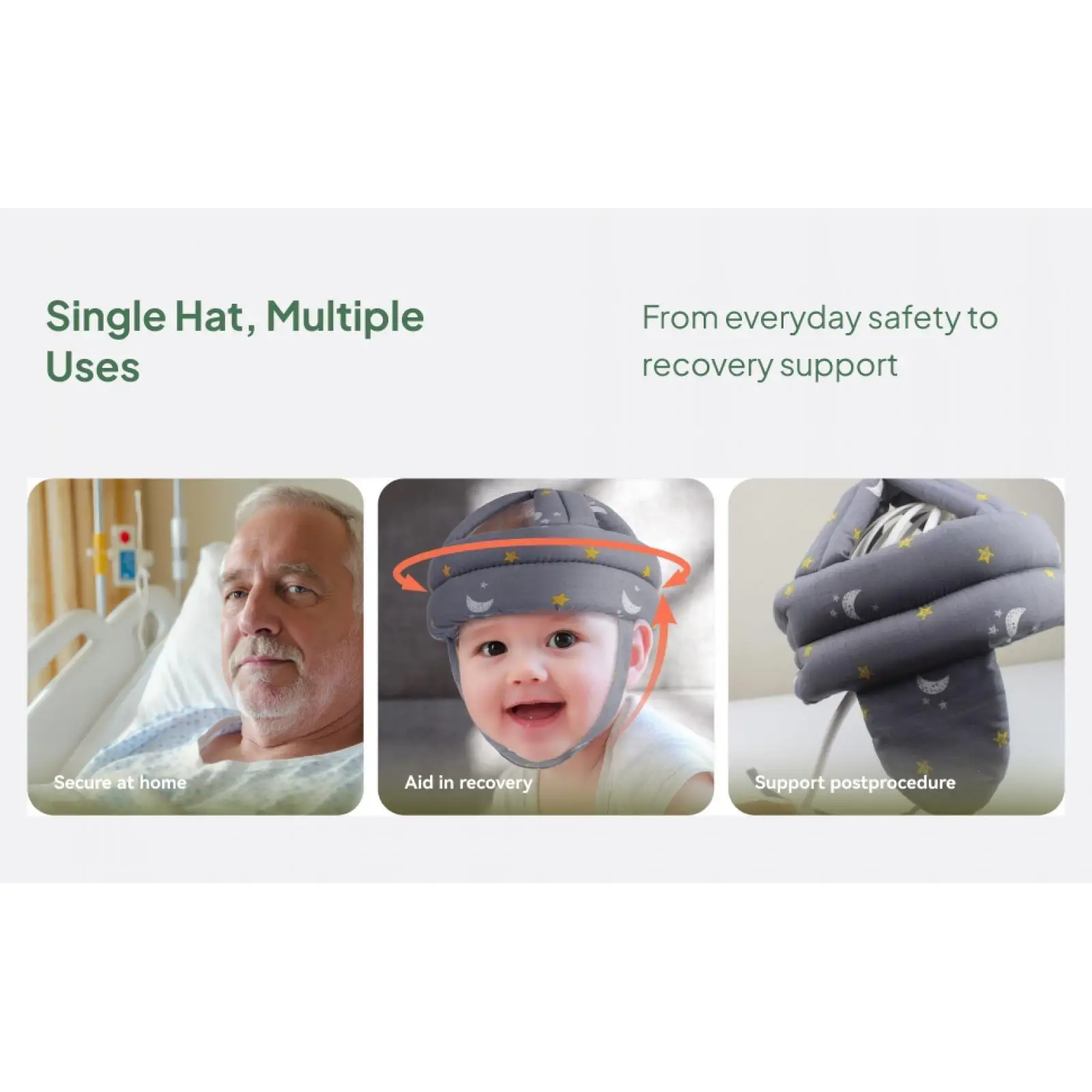 Anti Fall Head Protector Cap for Senior Citizens Soft Safety Helmet Hat for Adult Daily Wear with Ventilated Breathable Design
