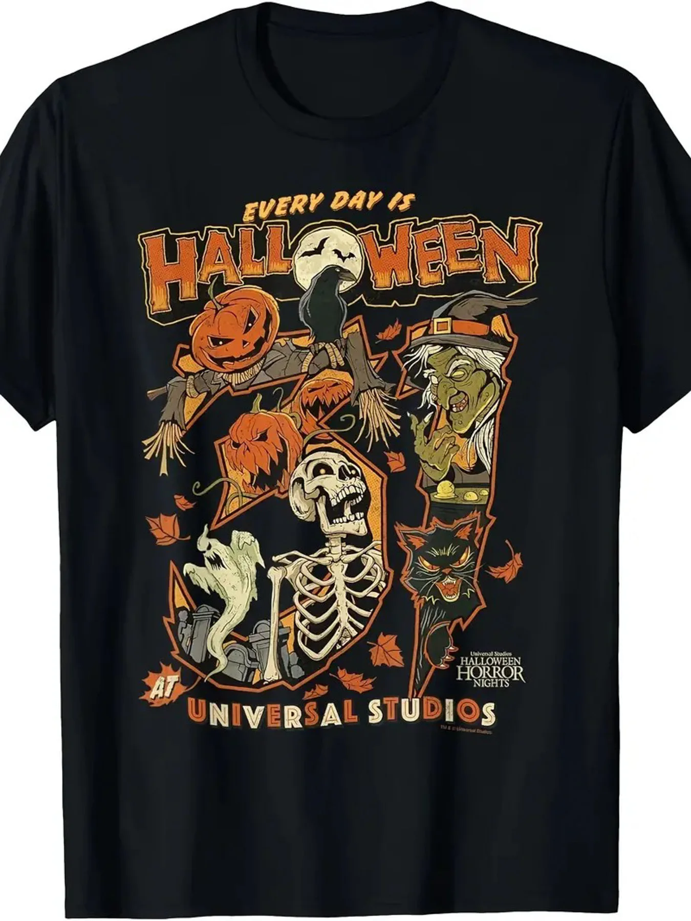 

Halloween Skull Graphic Printing Summer Autumn Winter Cotton Men's and Women's T-Shirts Short Sleeves Luxury Outdoor Sports