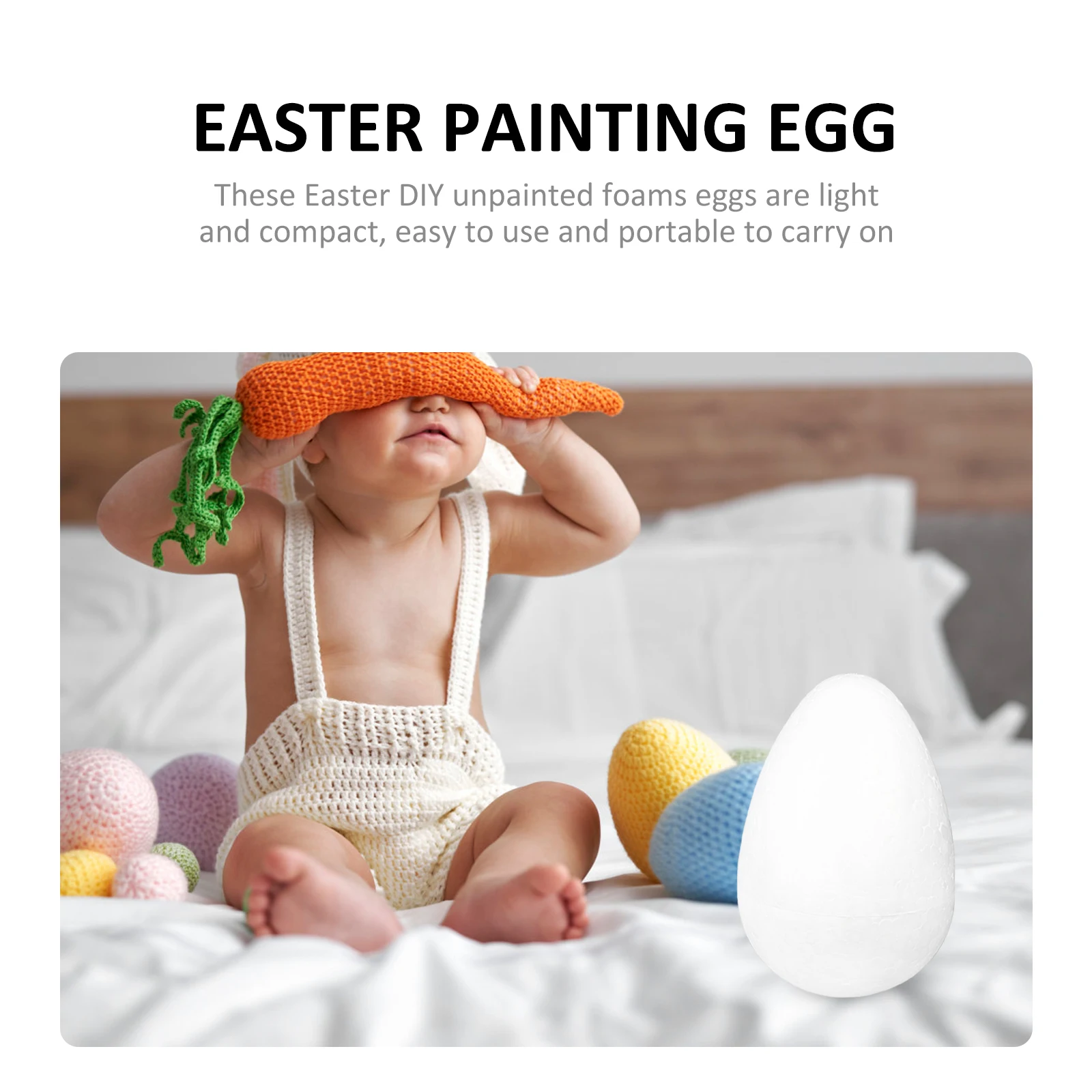

43pcs Easter naments Unfinished White Eggs for DIY Craft Painting Supplies Kids Gifts Blank Graffiti Egg Decorations