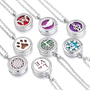 Aromatherapy Necklace Tree of Life for Women, Diffuser of Essential Oil Perfume Medallion, Pendant Necklaces, Jewelry, New 10 Main Sales Necklace Aromatherapy - №2