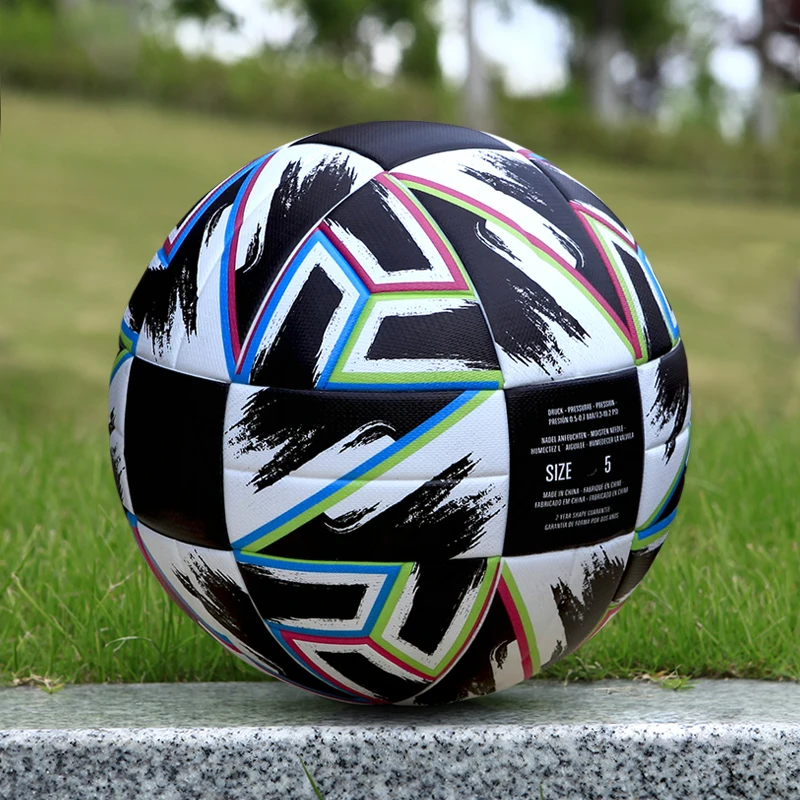 Pallone da calcio ufficiale della lega taglia 5 Pallone da calcio professionale ad alta elasticità PU incollato senza cuciture per uomo e donna