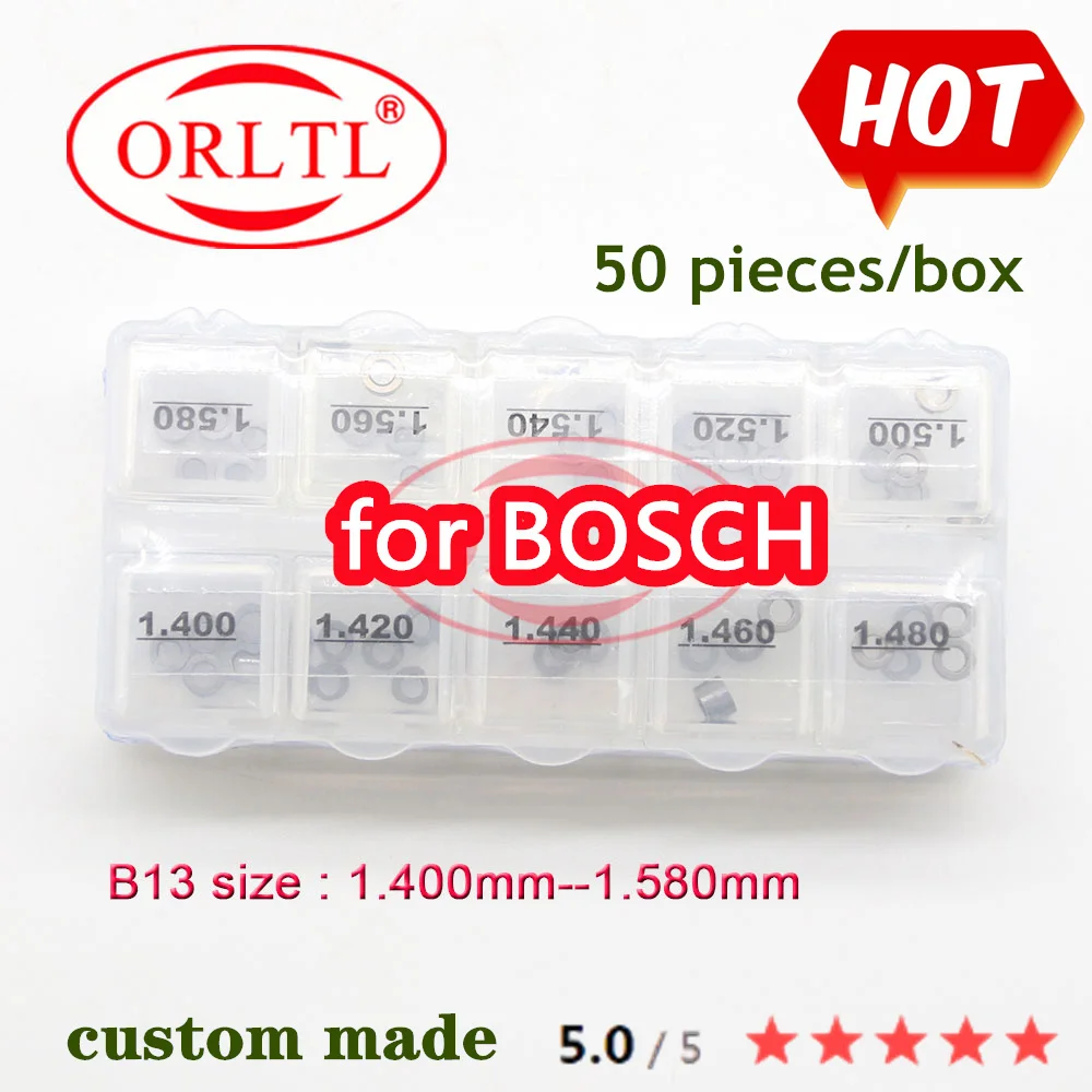 

ORLTL Adjusting Shim B13 1.40-1.58mm Injector adjustment Shim B13 Gasket Washer B13 Injector Repair Shim 50PCS/BOX