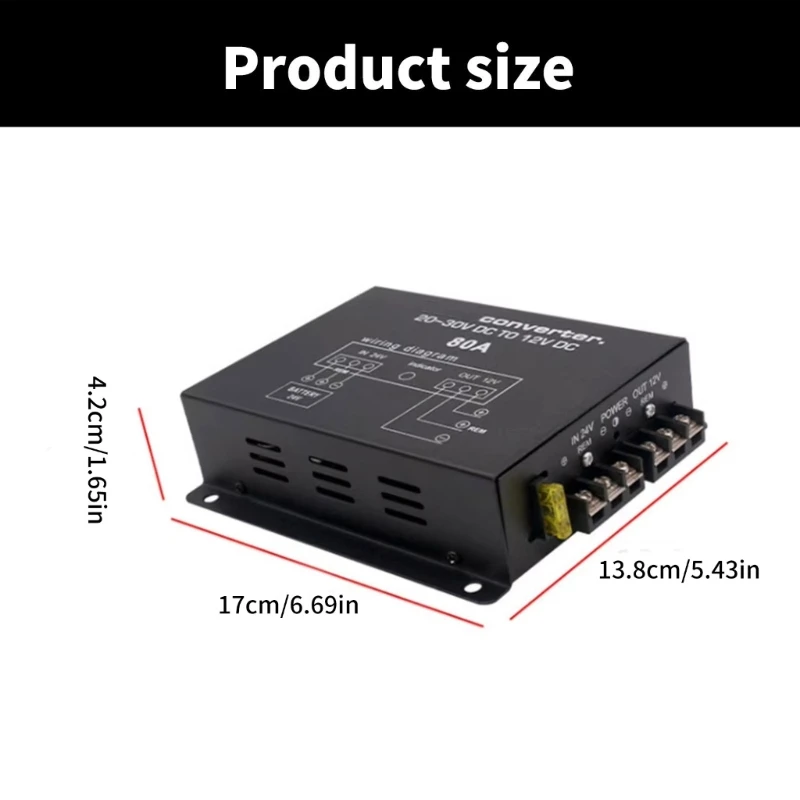 60A/80A/100A грузовик понижающий преобразователь напряжения адаптер питания 24 В до 12 В Прямая поставка
