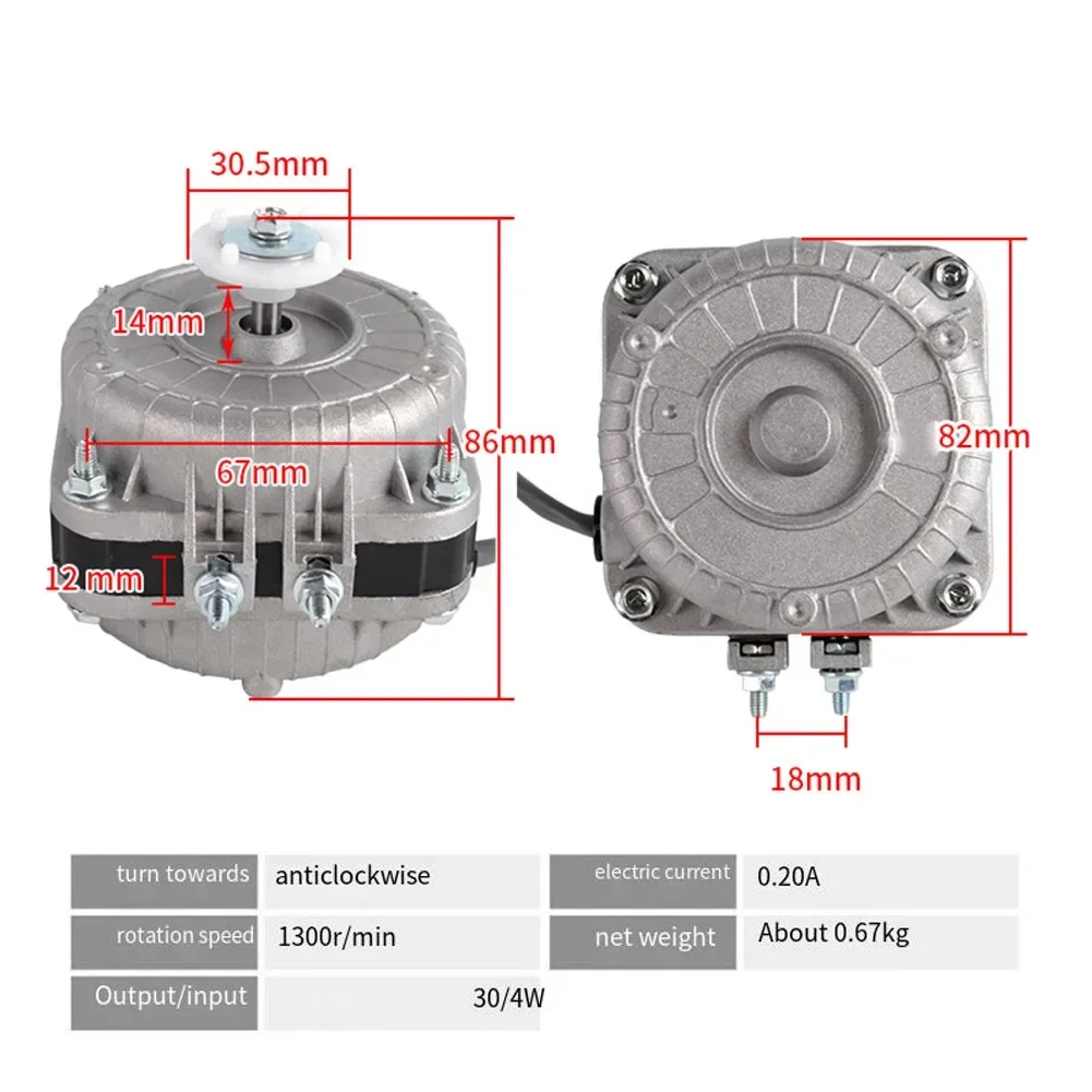 30W silnik wentylatora skraplacza chłodniczego zamrażarka silnik wentylatora lodówki wentylator chłodzący 220v 50HZ IP42 do lodówek zimne