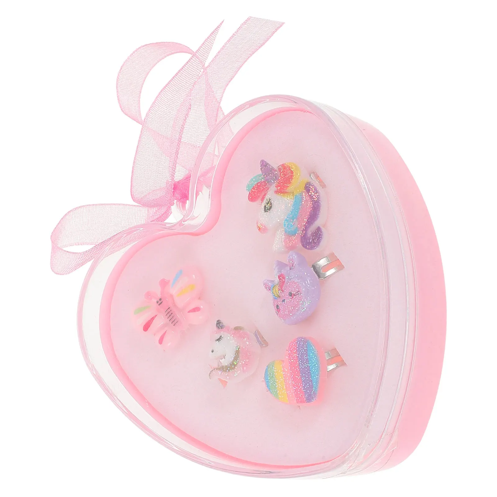 

5pcs Unicorn For Kids Colored Finger Rings Girls Party Gift Plastic Jewelry Toddler Play Accessories Ring Kit Birthday Gifts