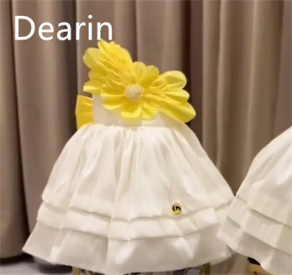 Vestido formal personalizado Dearin sem alças linha A mini saias de comprimento vestidos de menina de flor Arábia Saudita vestido de baile de noite