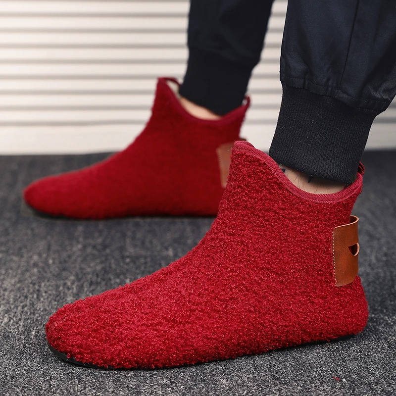 

MAEDEF Men's Slippers Cotton Shoes Warm Loafers Thin Bottom Soft Lightweight Comfortable Indoor Shoes for Men Slippers Man Boots