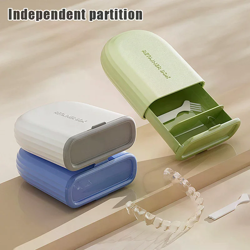 

1 шт. Изящный портативный невидимый ортодонтический футляр для хранения, герметичный, для удобного переноса брекетов и ретейнеров, не требует батареек