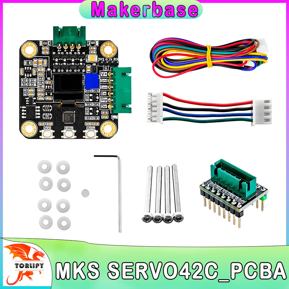 Makebase MKS SERVO42C PCBA NEMA17 шаговый двигатель с замкнутым контуром, драйвер деталей 3D-принтера с ЧПУ предотвращает потери шагов для Gen_L SGen_L