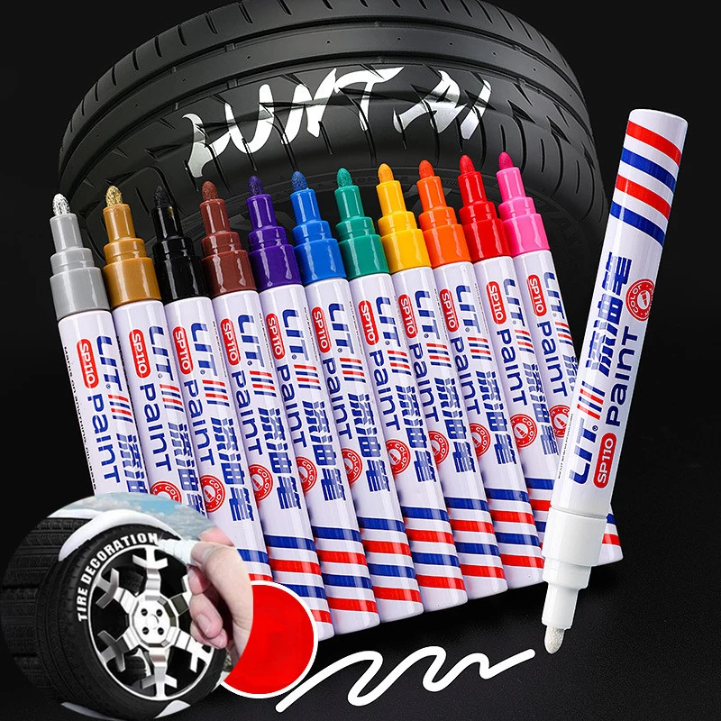 Waterproof General Motors Permanent Bicycle Tire Pen Paint White Tread Rubber Metal Pentel Permanent Marker Pen