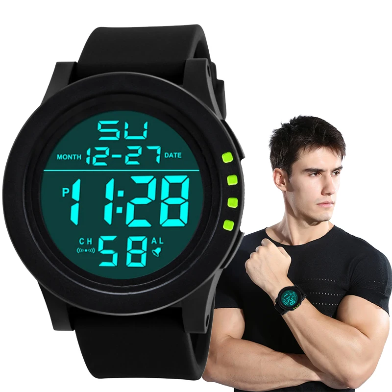 

50m Waterproof Men's Digital Fitness Outdoor Wristwatch for Men Automatic Sports Automatic Date Watch Male Smart Montre Homme