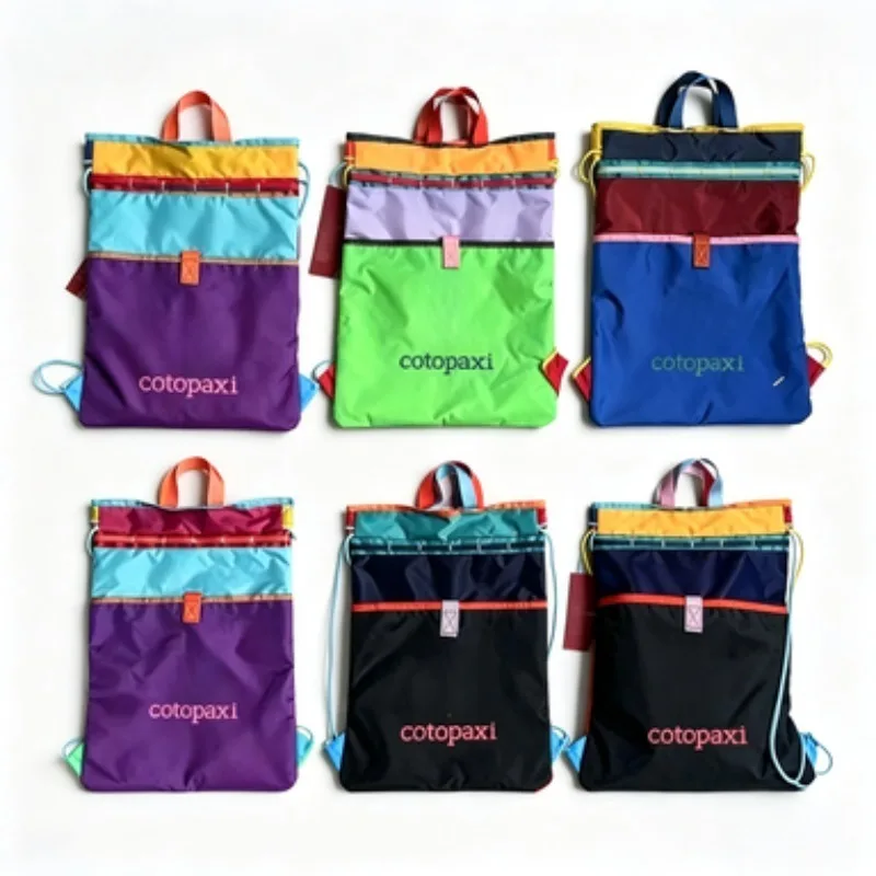 Dopamine Color Drawstring Backpack Lightweight Hand‑carry Rucksack Multifunctional Bag for Outdoor Sports City Commute