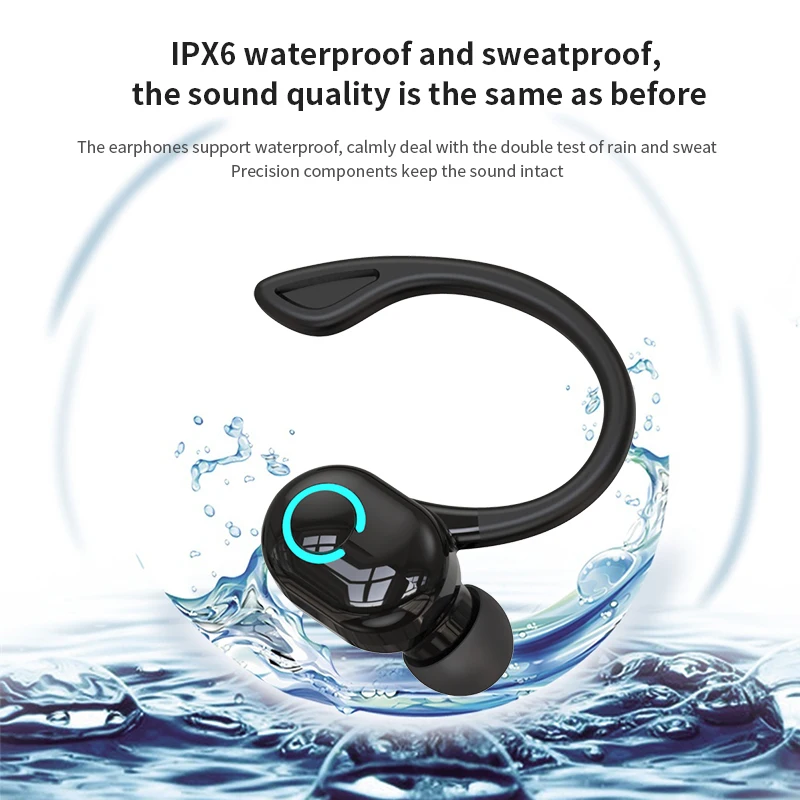 Olaf Ear Hanging In-ear Headphone with Mic Wireless Bluetooth Earphone S10 Hands Free Call Stereo Music Headset For Driving