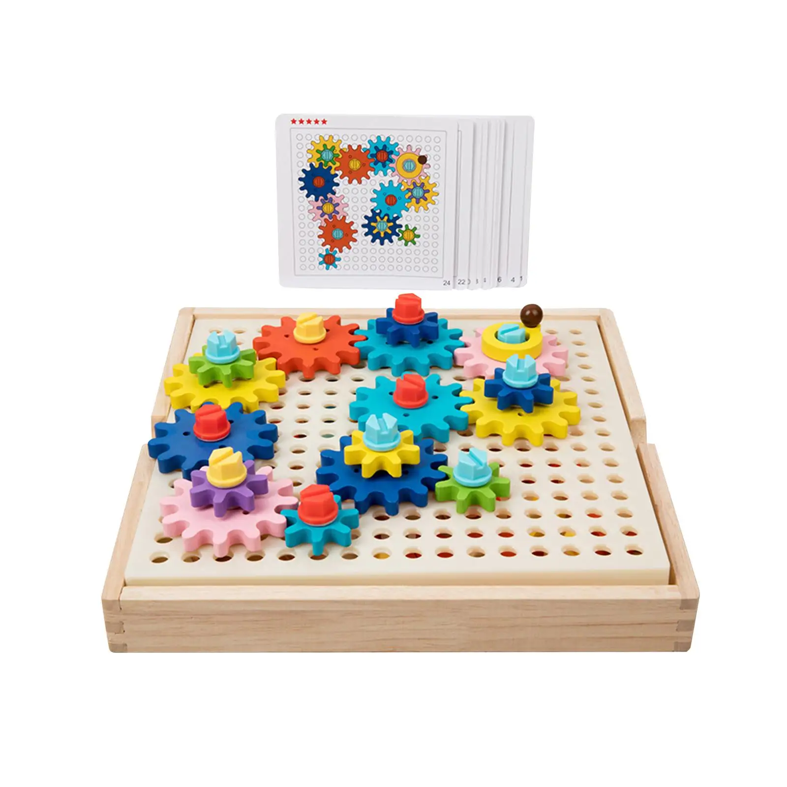 เกมเกียร์มอนเตสซอรี่ของเล่นไม้เด็กเล่นกล่องเครื่องมือสําหรับเด็กวัยหัดเดินเด็ก