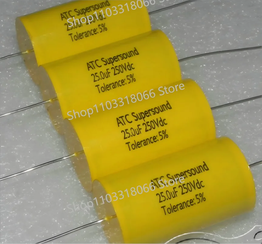 4pcs/lot ATC Supersound 250V 25UF 256j polypropylene copper foot frequency dividing film capacitor 26x45mm diameter * height