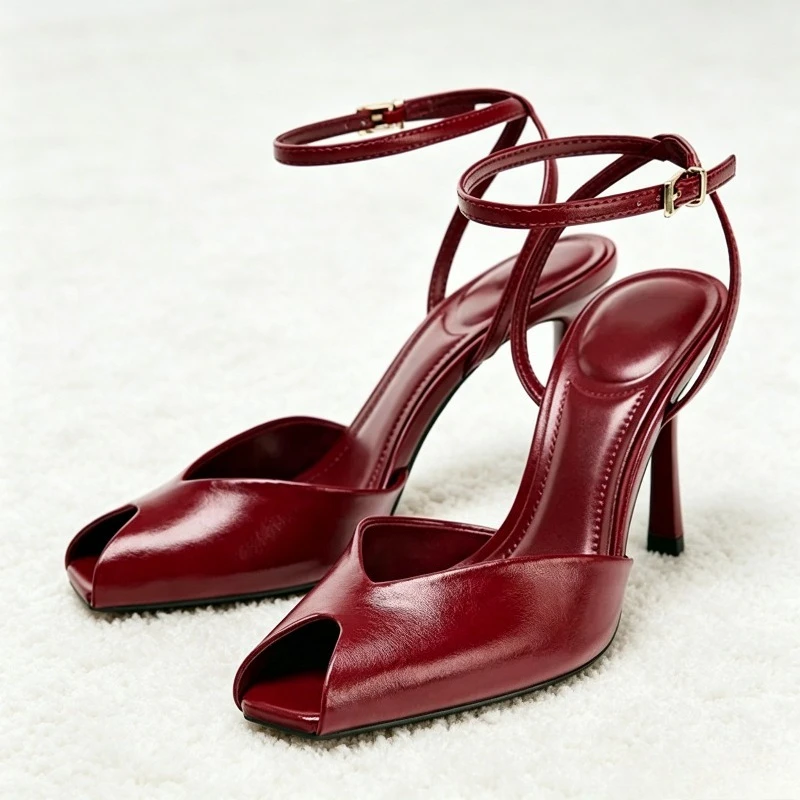 

Elegant Thin High Heeled Sandals Women Fashion Soft Leather Pu Ankle Strap Designer Pumps Luxury Wedding Bridal Heels Sandalias